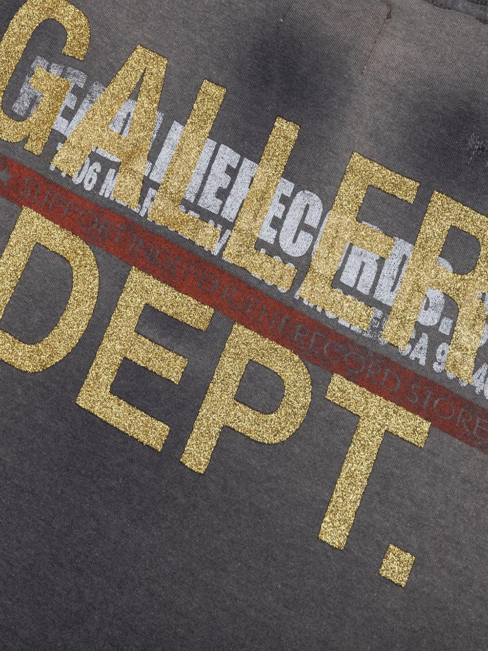 Gallery Dept Headline Records T-Shirt in Washed Black