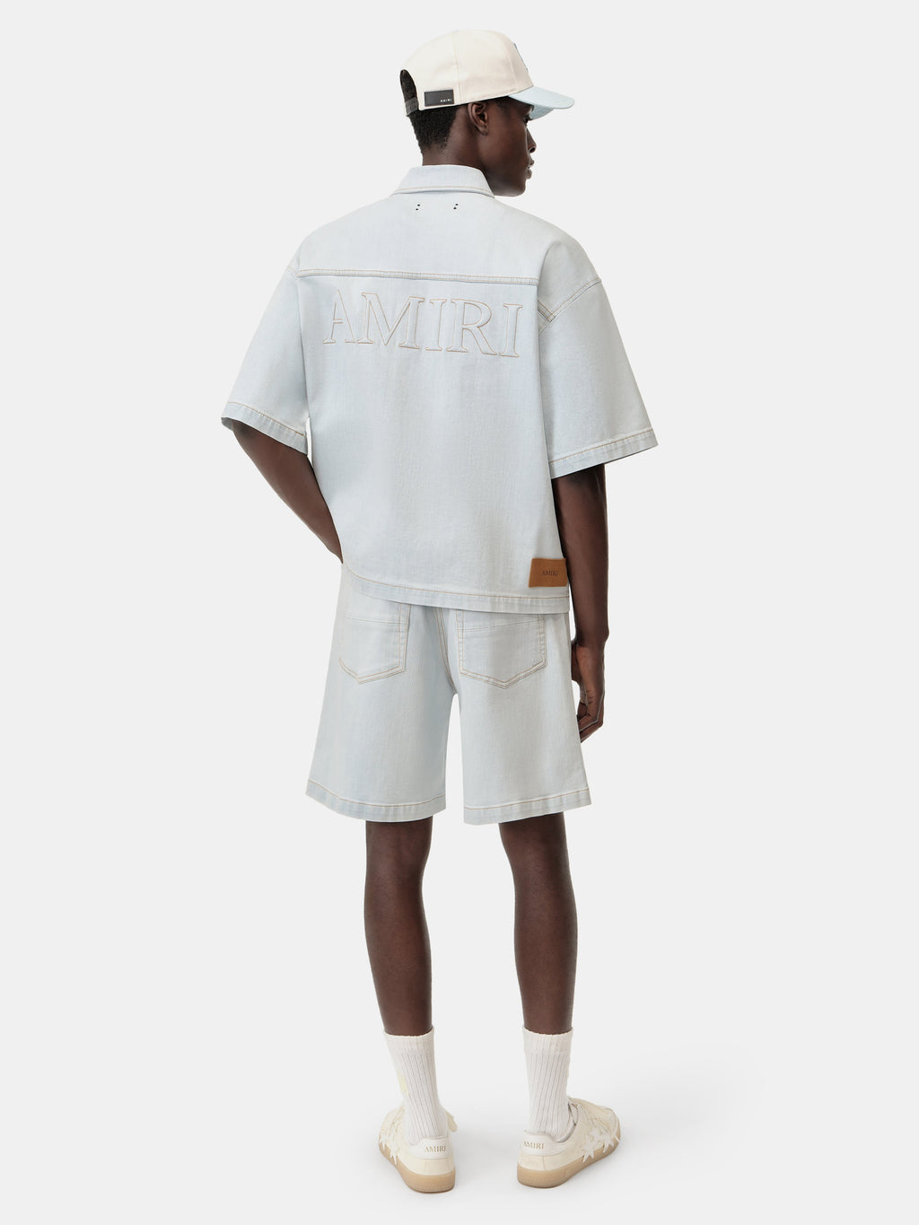 AMIRI 3D SHORT SLEEVE SNAP SHIRT - Light Indigo