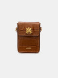 CROC EMBOSSED CIGARETTE CASE - MALT