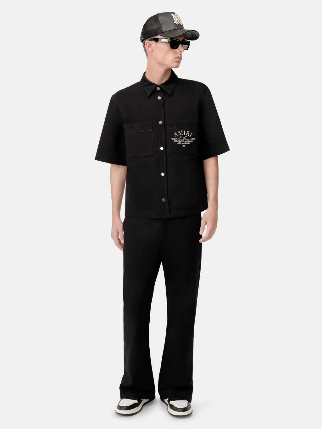 AMIRI ARTS DISTRICT CAMP SHIRT - BLACK