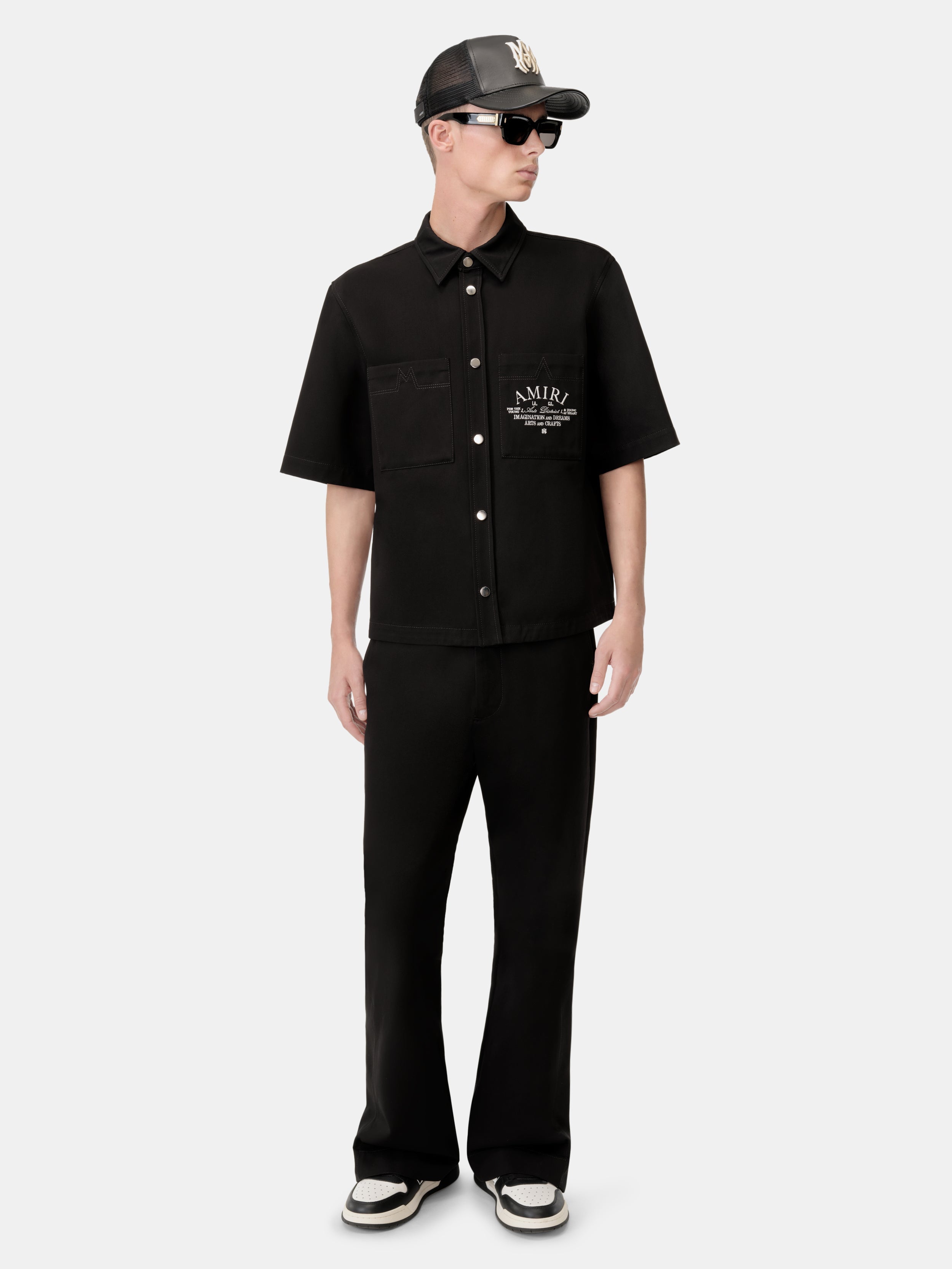 AMIRI ARTS DISTRICT CAMP SHIRT - BLACK