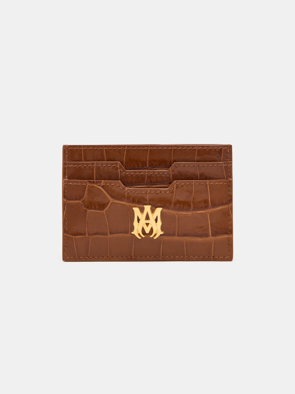 CROC EMBOSSED CARD HOLDER - MALT