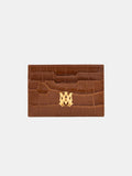 CROC EMBOSSED CARD HOLDER - MALT