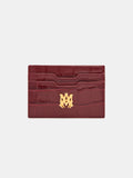CROC EMBOSSED CARD HOLDER - WINE