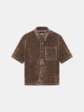 VELVET CAMP SHIRT - TAN