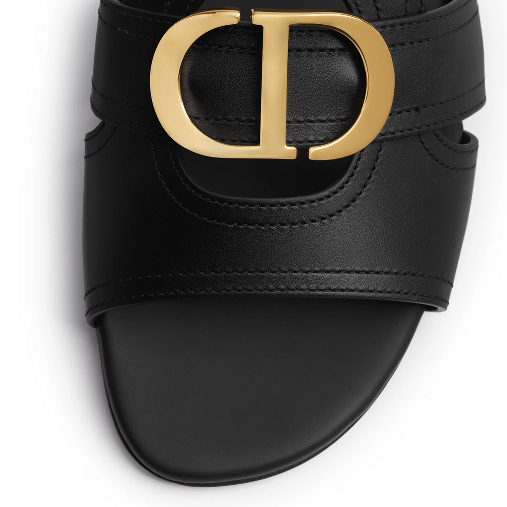 Dior 30 Montaigne Calfskin Black Slides