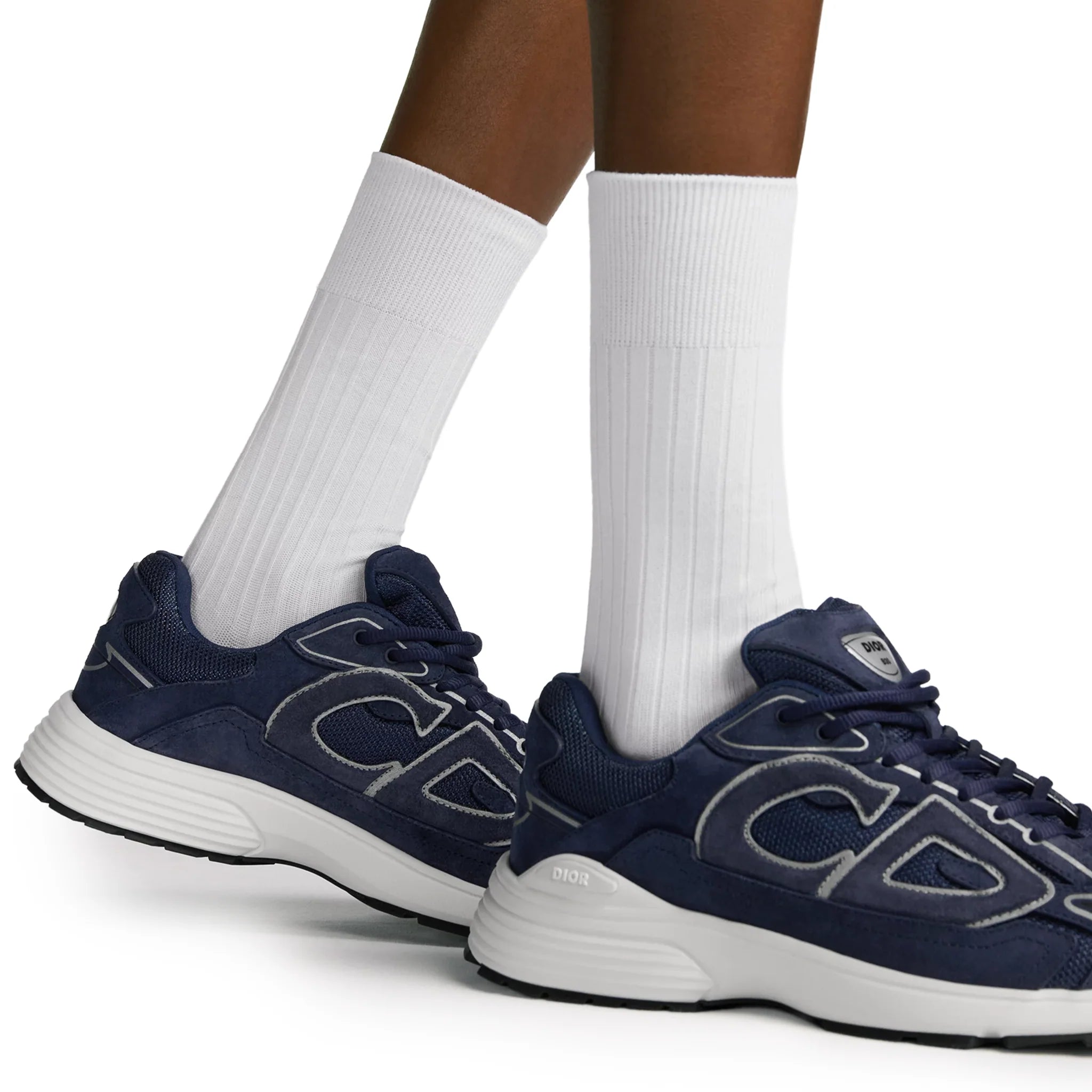 Dior B30 Countdown Mesh Navy Blue Suede Trainer