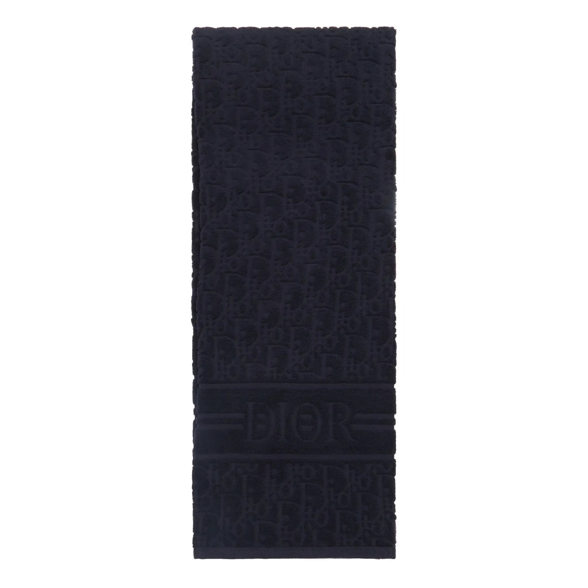 Dior Oblique Classic Terry Cotton Navy Blue Bath Beach Towel
