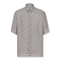Dior Oblique Short Sleeved Grey Silk Twill Shirt