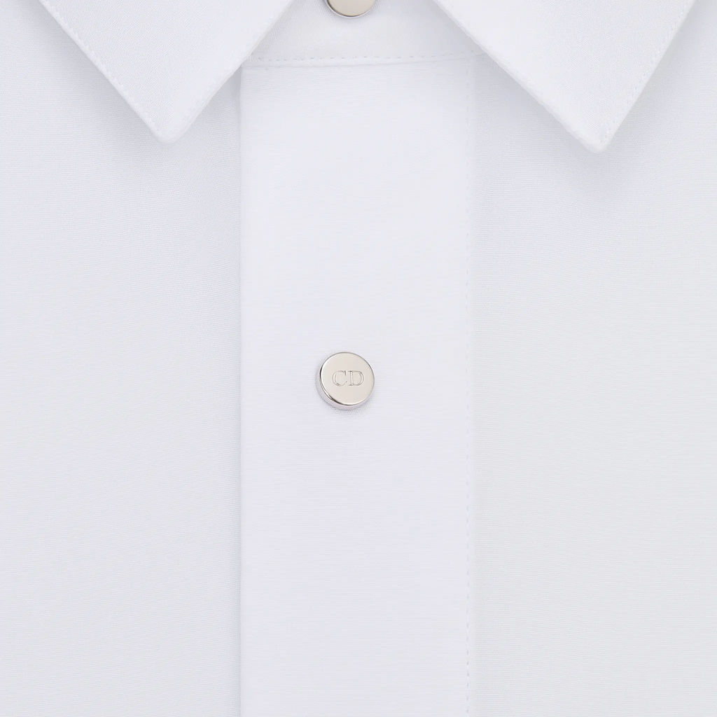 Dior Snaps Poplin Cotton White Shirt