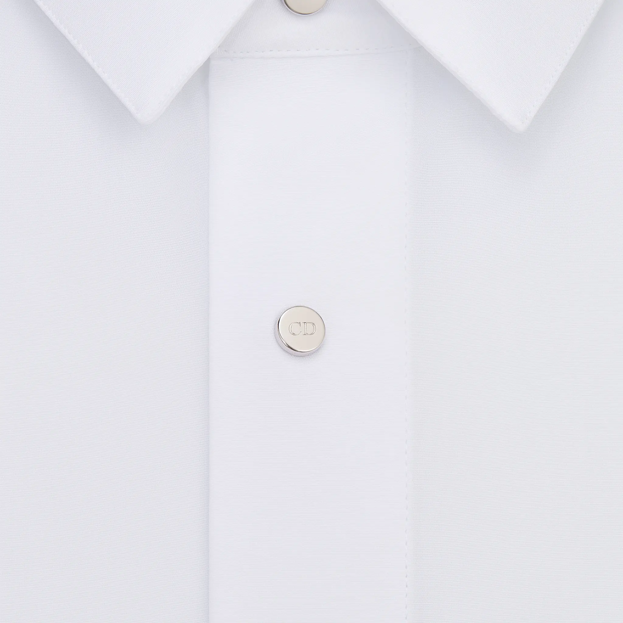 Dior Snaps Poplin Cotton White Shirt