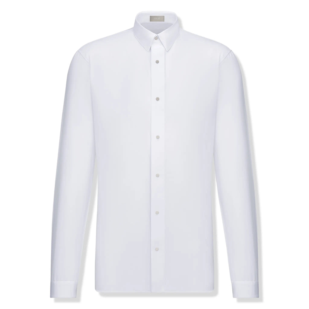 Dior Snaps Poplin Cotton White Shirt