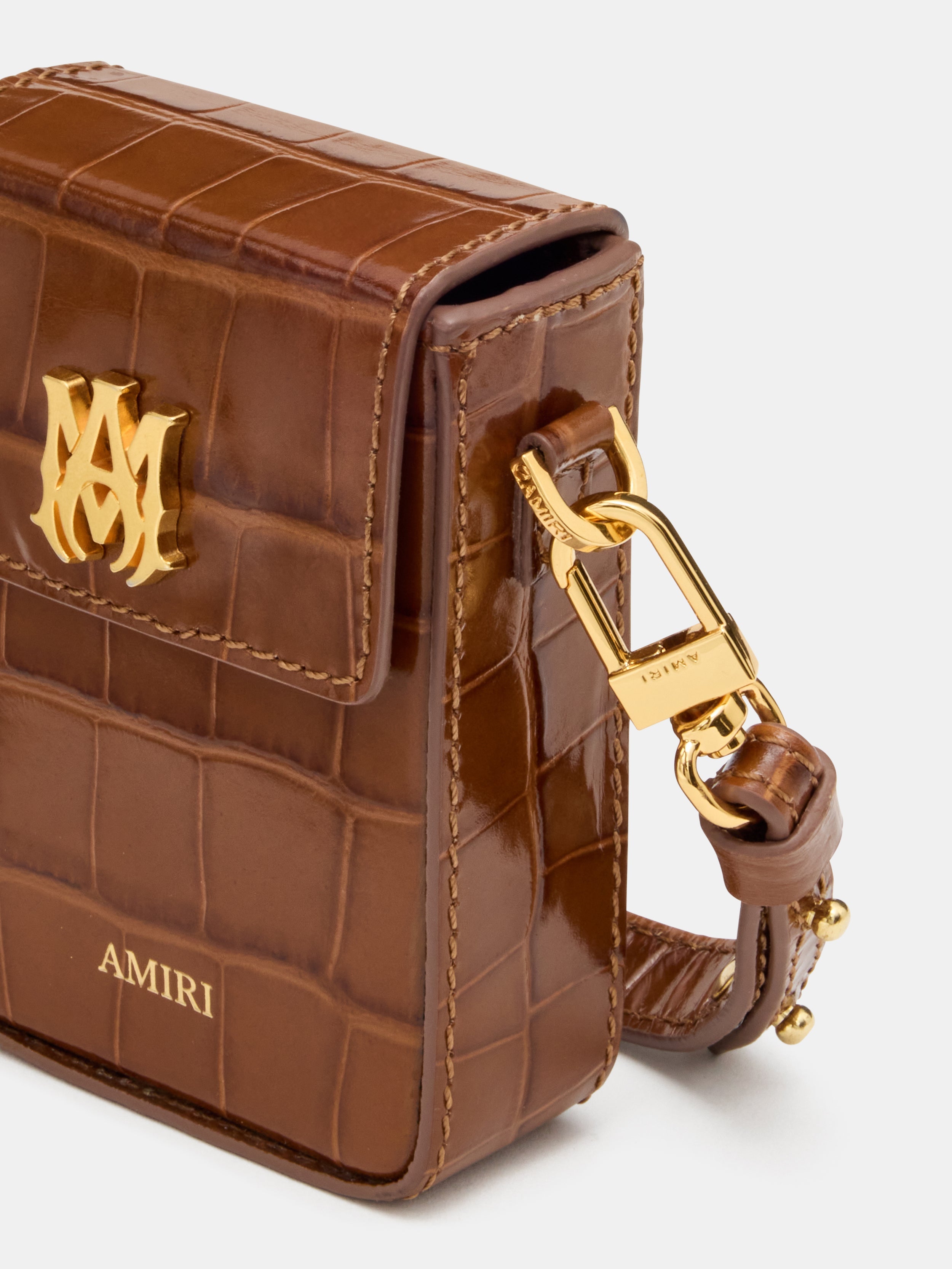 CROC EMBOSSED CIGARETTE CASE - MALT