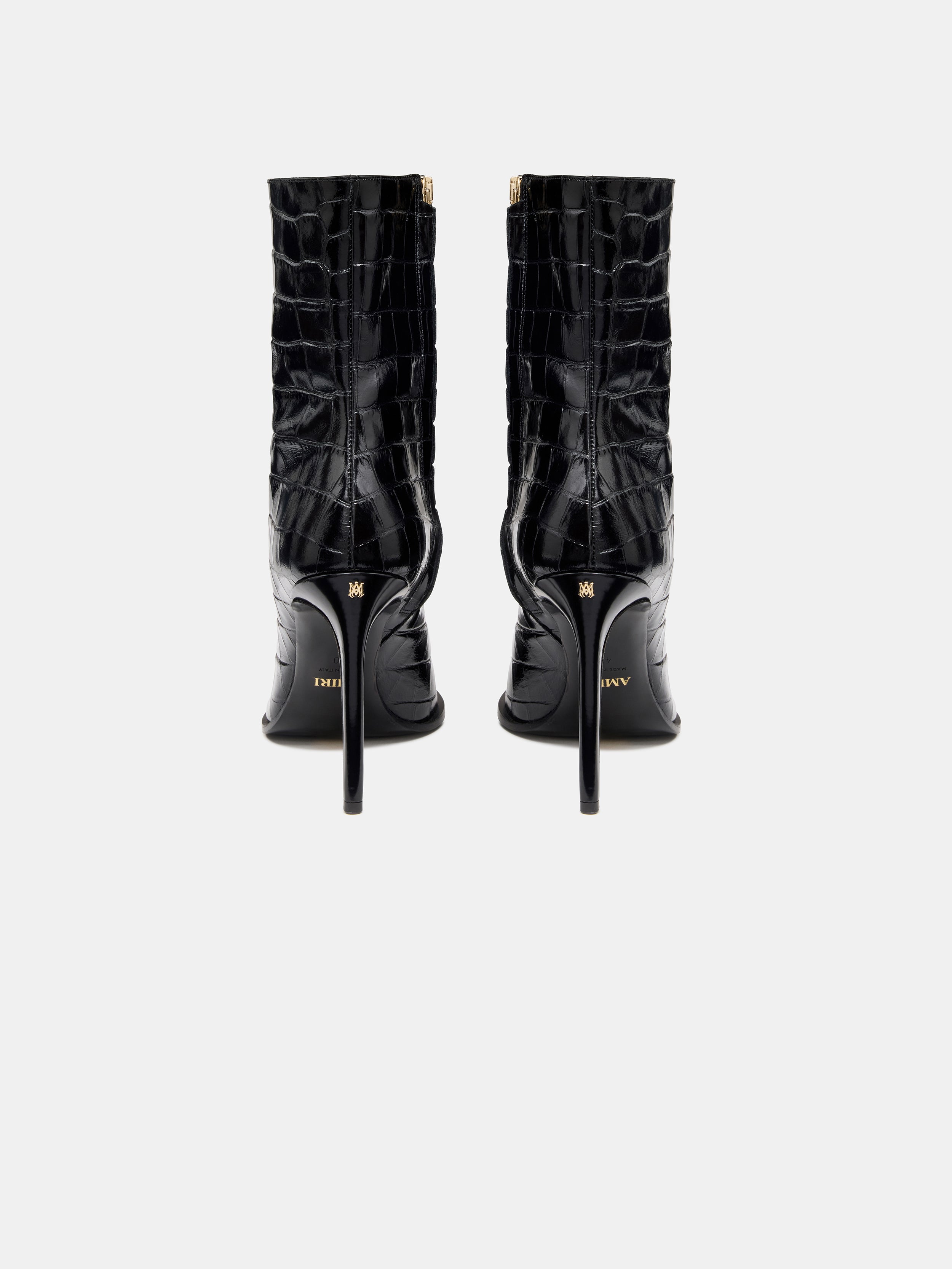 WOMEN - WOMEN'S CROC DEBOSSED MA STILETTO BOOT - BLACK