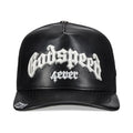 Godspeed Forever Black Leather Trucker Hat