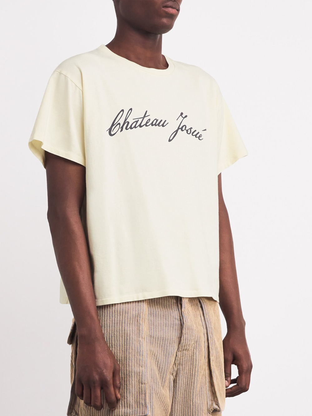 Gallery Dept Chateau Josué Script Logo T-Shirt in Cream