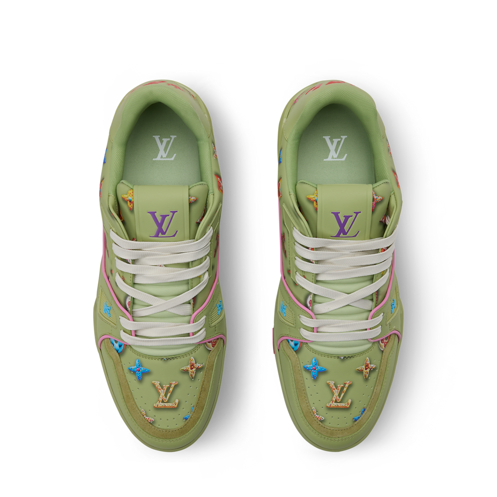 LV Trainer Sneaker Coordinates With The Season’s Monogram Donuts Green